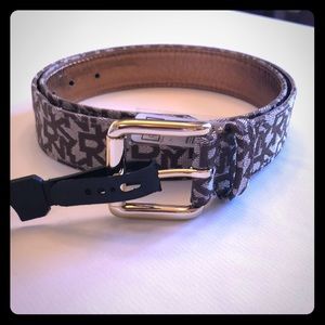 DKNY Logo Medium Dark and Light Brown Belt